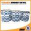 Blue stripe round laundry basket cotton handle