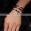 Bohemian Red Garnet Ruby Glass Bead Multilayer Color Block Bracelet Bangle