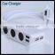 3 Cigarette Lighter Hub 4 Ports Usb Car Charger Portable