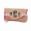 wholesale boutique monogrammable Burlap clutch bag