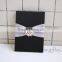 Graceful black silk wedding packaging box for invitation cards