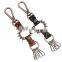 Vintage punk style leather keychain