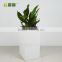 rectangular matt white uv resistant poly fiber urn