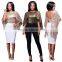 Bonvatt Sexy two color sequins small shawl shirt nightclubs for women