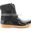 Women Stitching Lace Up Side Zip Waterproof Insulated Boot
