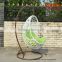 Single seat white rattan hanging chair for outdoor