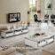 B1073 Royal Luxury High Gloss Stainless Steel Coffee Table Set With Marble Top White