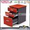 Colorful 3 drawer file cabinet movable drawer cabinet metal garage storage cabinet