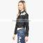 denim black jacket for women wit a little lace OEM services