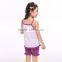 2015 new arrivle persnickety girls vest + short pants clothes OEM service baby girls sport clothes set