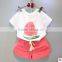 F10004D WATERMELON PATTERN SHIRT PANTS SETS GIRLS CLOTHING SETS