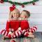 Wholesale christmas pajamas long sleeve round neck 100% cotton casual family matching christmas pajamas