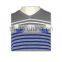 ISO9001/BSCI Manufature blue v-neck striped design wool sweater