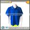 Men's poly/cotton short sleeve blue button closure polo shirt