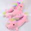 Cute Designs Unicorn Anime Luminous Pink Plush Slipper 28CM