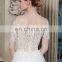 ED Off Shoulder Short Sleeve Lace Appliques Ivory Tulle A Line Women Wedding Dress