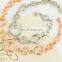 Gorgeous Gold Silver Rose Color Charm Bracelet Wedding Party Beads Bracelets Women Bridal Pulseras