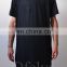 Extended Drop T Shirt Side Zip-up // Kanye West Style Silky Long T shirt