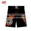 2017 Wholesale sublimated Dri Fit Custom print shorts mma with 100% polyester