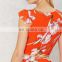 latest summer fashion women summer playsuit whit flower print fabric