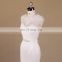 Fashion style mermaid scoop neck sexy hollow back lace wedding dress with beading on waist