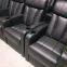 Top grain yellow cow leather home theater seats with power recliner