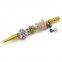 155mm Length metal yellow smoking pipe with metal beads animal shape cigarette holder filter rod with penant