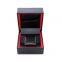 Black Leather Watch Boxes PU watch Cases with red color stitching wholesale