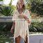 2019 New Beach Cover Up Bikini Crochet Knitted Tassel Tie Beachwear Summer Swimsuit Cover Up Sexy See-through Beach Dress