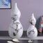 Jingdezhen Zen Chinese Ink Painting White Gourd Vase For Showroom Tea Table