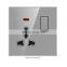 Gray universal glass panel multi-pin socket power socket electrical 1 group 3-pin switch socket panel
