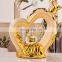 Wedding Celebration Gift Ornaments Gilded Loving Heart Shape 2500ml Empty Ceramic Wine Bottle