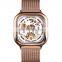 SKMEI Luxury 9184 square watch gold original stainless steel men mechanical watches