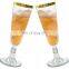 Clear Plastic Cups with Rose Gold Rimmed Disposable Wedding Party Plastic Champagne Flutes