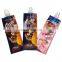 Custom liquid chocolate milk mini nozzle spout pout chocolate bar packaging bags