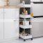 Multipurpose Utility Cart Organizer Trolley With Easy-glide Wheel Durable Steel Frame Narrow Storage Cart
