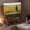 Solid wood TV cabinet with movable TV for home use, simple small apartment living room, integrated movable floor stand