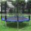 12FT kids outdoor big bungee trampoline with enclosures and Spring Cover