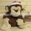 plush monkey with santa hat/decoration toys monkey toy