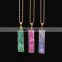 NE0510 Fashion natural crystal quartz stone druzy rectangle pendant necklace,2016 hot bar drusy druzy jewelry                        
                                                Quality Choice