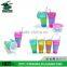 2015 new Snack Plastic 2 in1tumbler&snack Drink Cup,Snack Travel Cups 2 In 1 Container with Lid and Straw,plastic snack tumbler