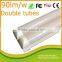 4ft doube tubes together China famous high quality 30w 1200mm led tube wholly plastic t8 tube,t8 plastic tube