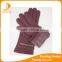 Ladies simple micro velvet hand gloves decorated with little leather bowknot