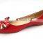 pointed toe women flat shoes with Butterfly Knot and golden button