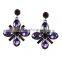 Fashion personality exaggerated leaves crystal alloy cross earrings