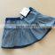 Cheap 100% cotton pleated soft baby girls mini skirt baby denim skirt