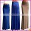 Women solid color rayon long maxi skirt for women