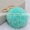 Hot Sale Promotional Keychain with colorful animal feather factory price fur rabbit feather keychain