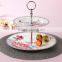 wholesale portuguese ceramic dinnerware 2 tiers ceramic cake stand