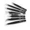 FEIT electronics esd products stainless steel eyelash extension black anti static tweezers